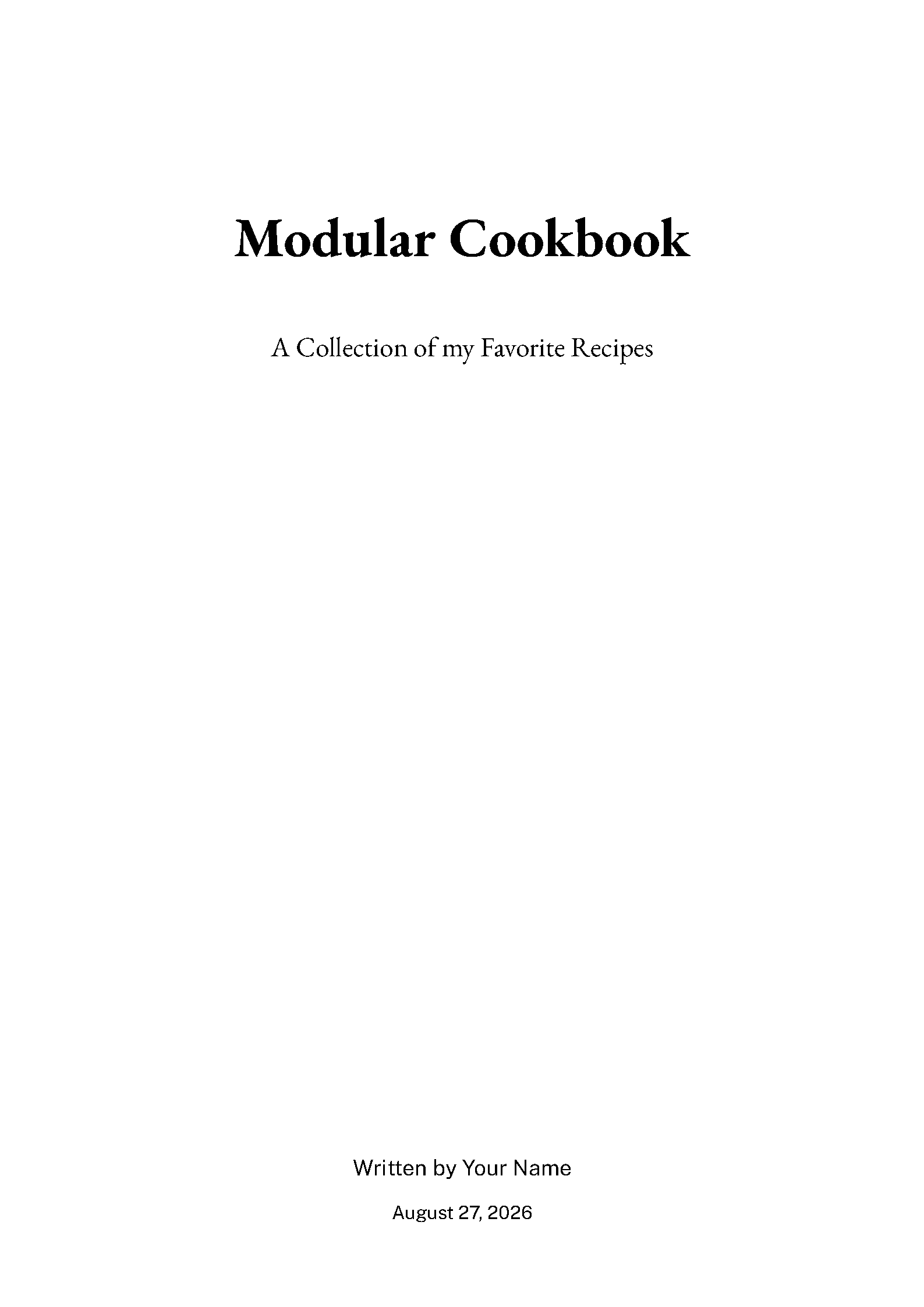 First page of Modular LaTeX Cookbook