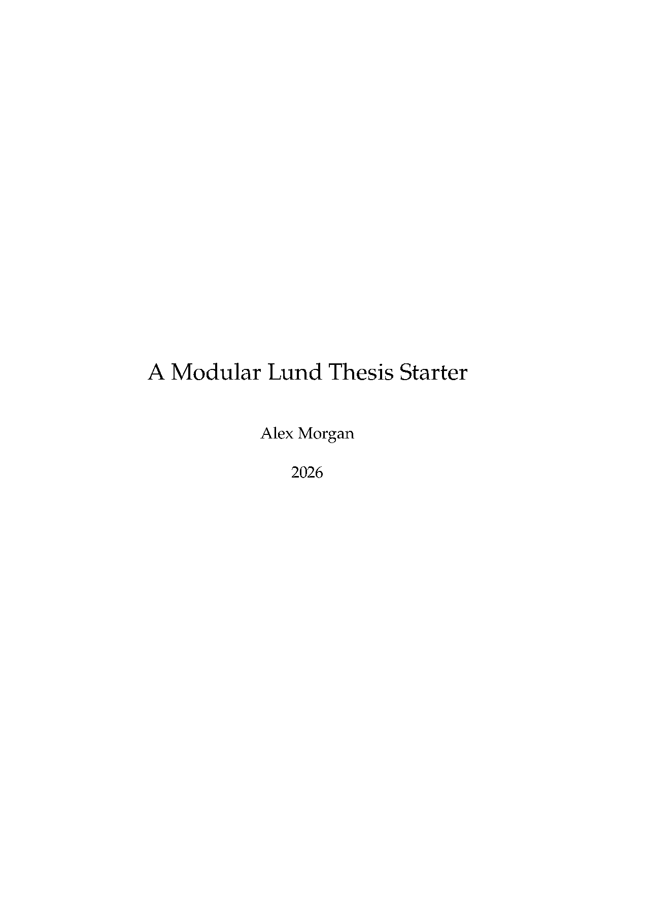 First page of Lund University Thesis Starter