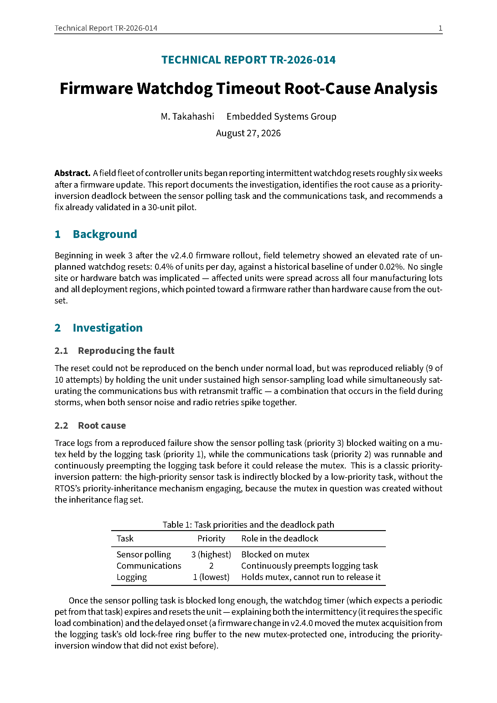 First page of Makoto Technical Report