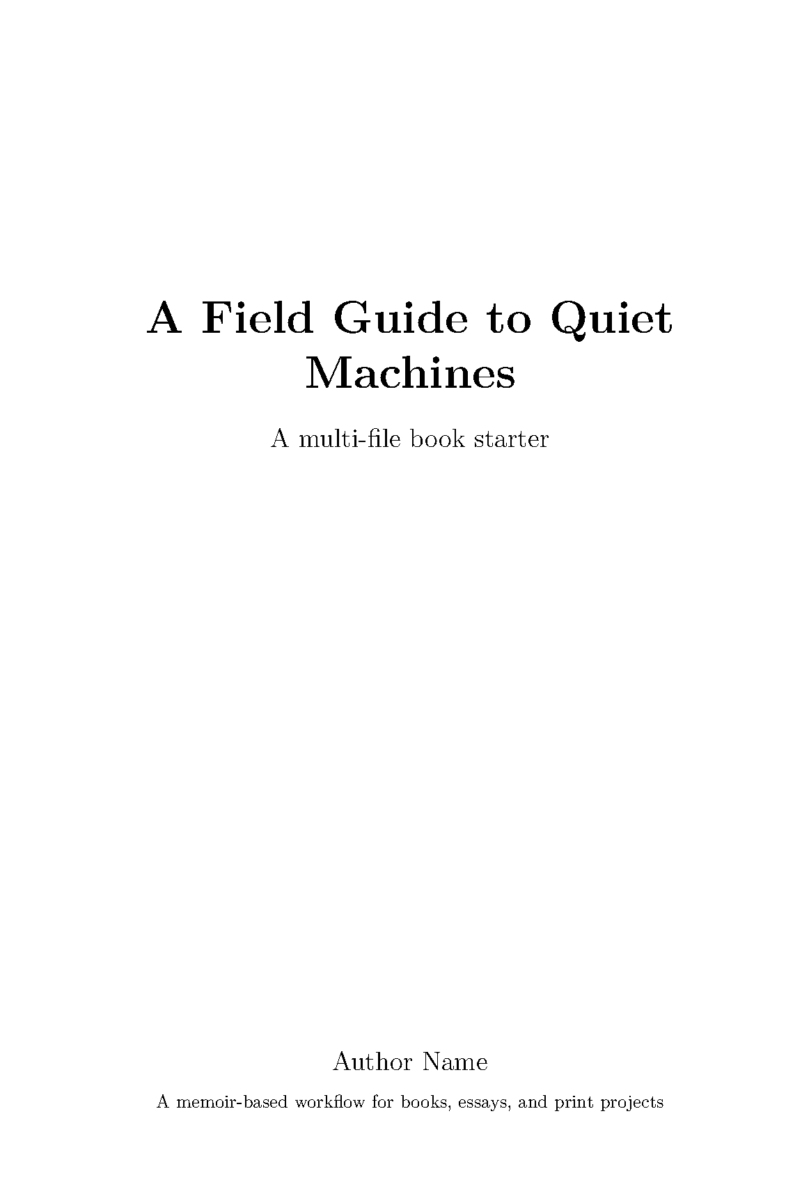 First page of makyo Building a Book