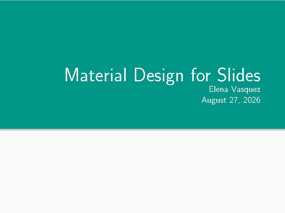 First page of the compiled Material Design template