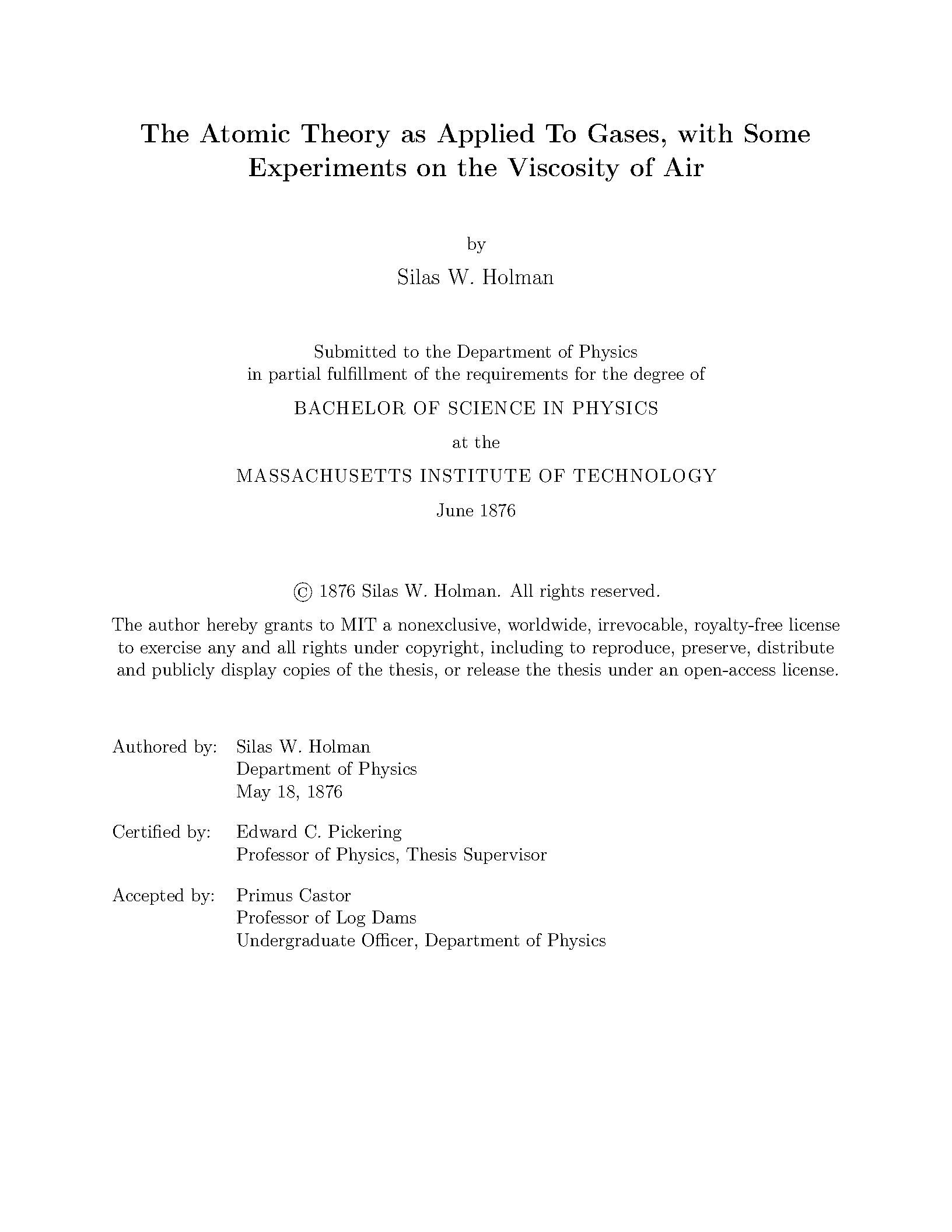 First page of MIT Thesis