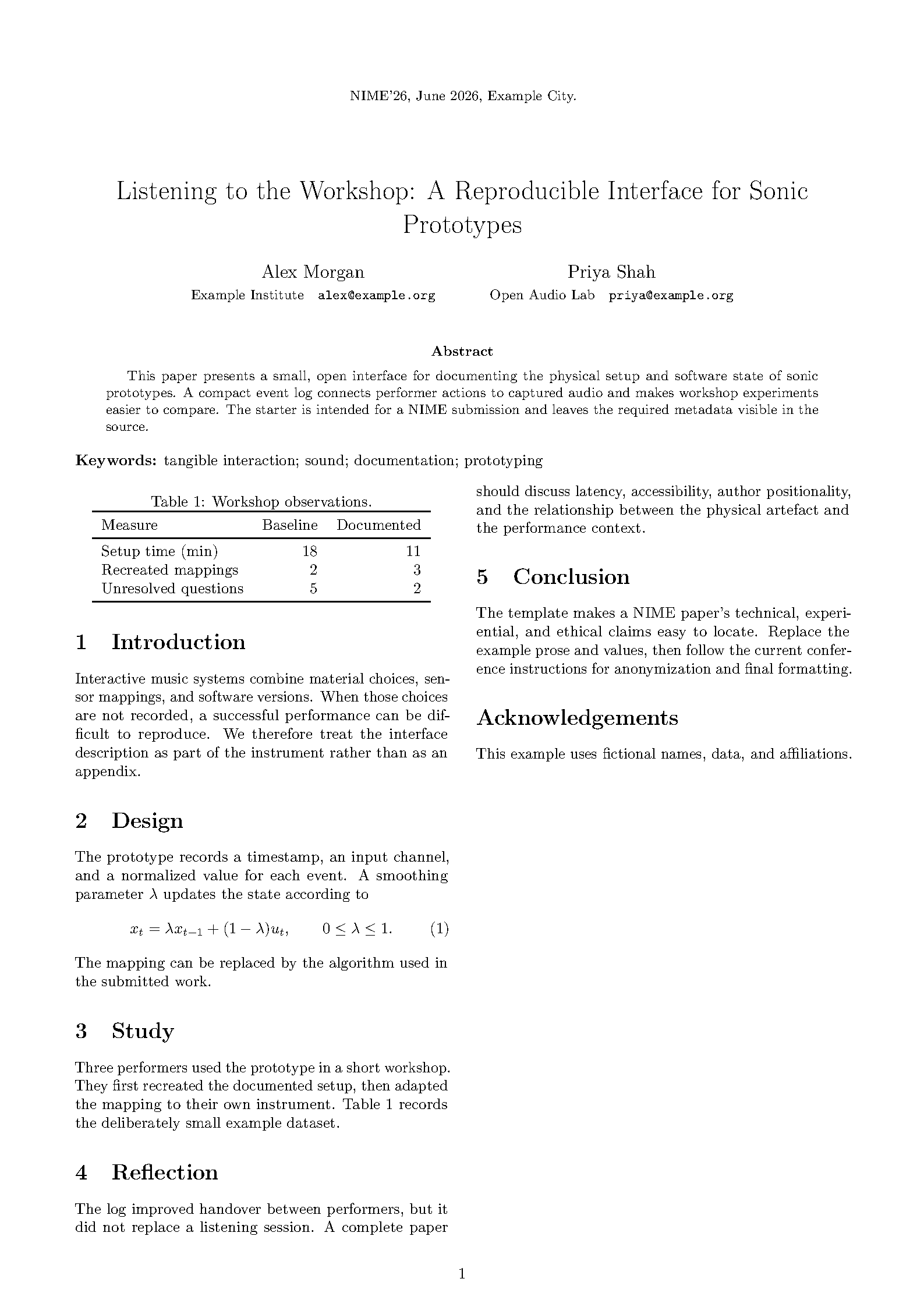 First page of NIME Proceedings
