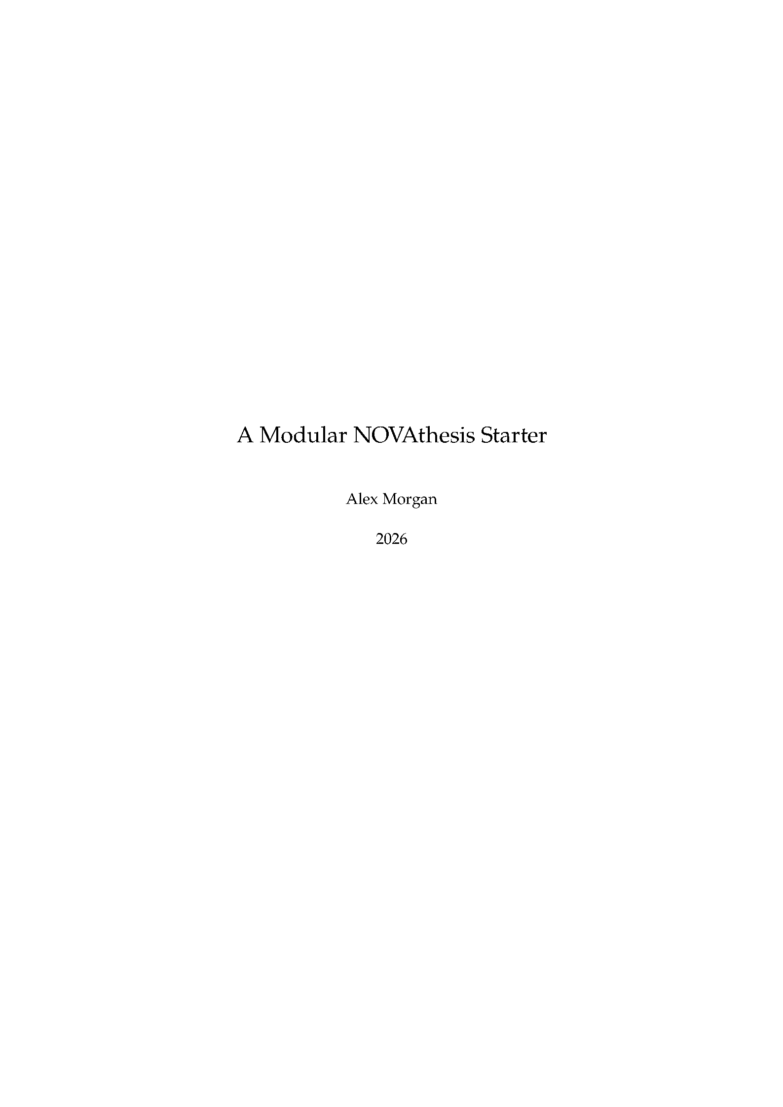 First page of Nova Thesis Starter