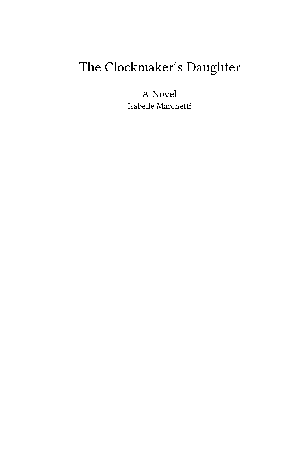 First page of novel