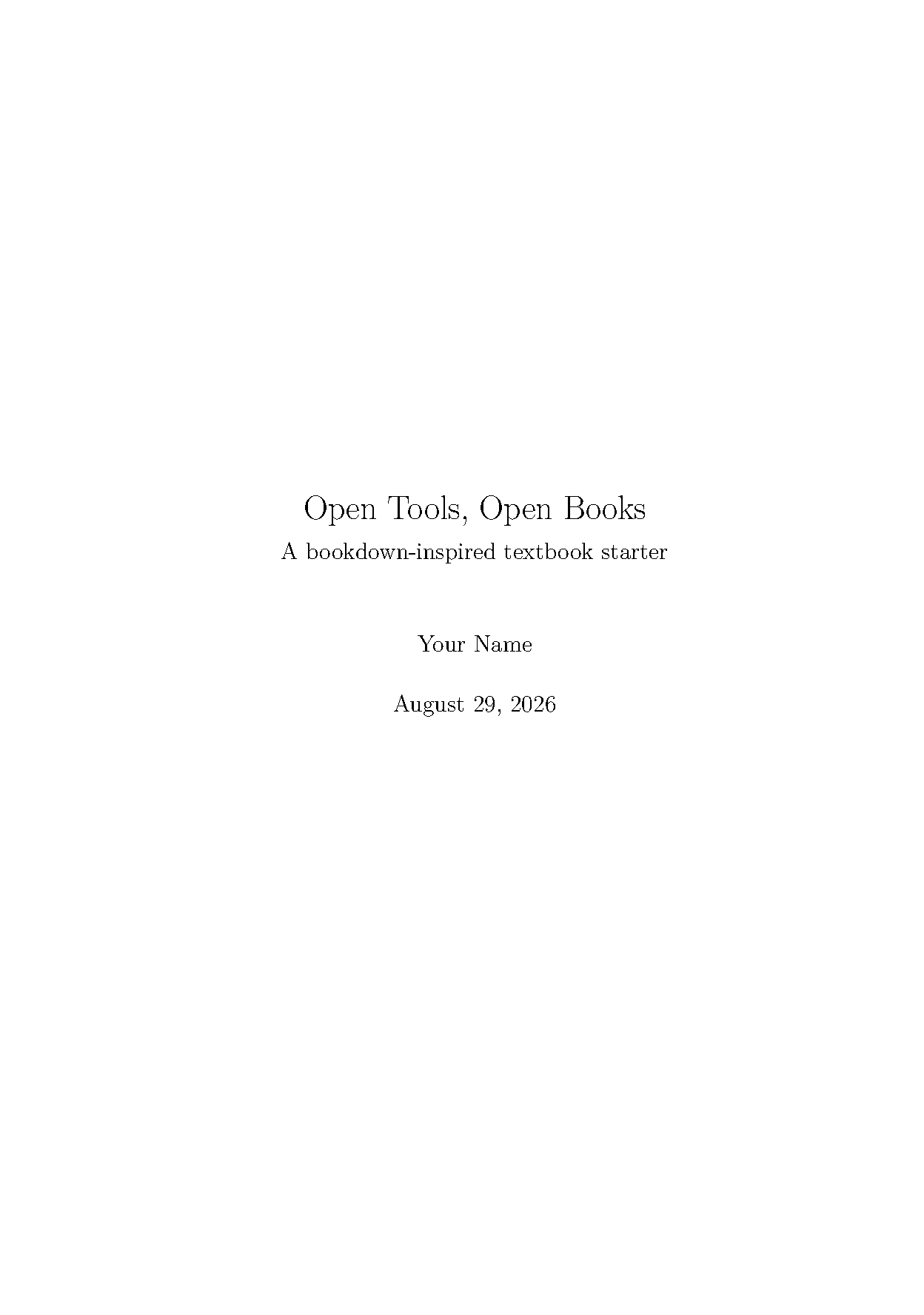 First page of OER bookdown Textbook