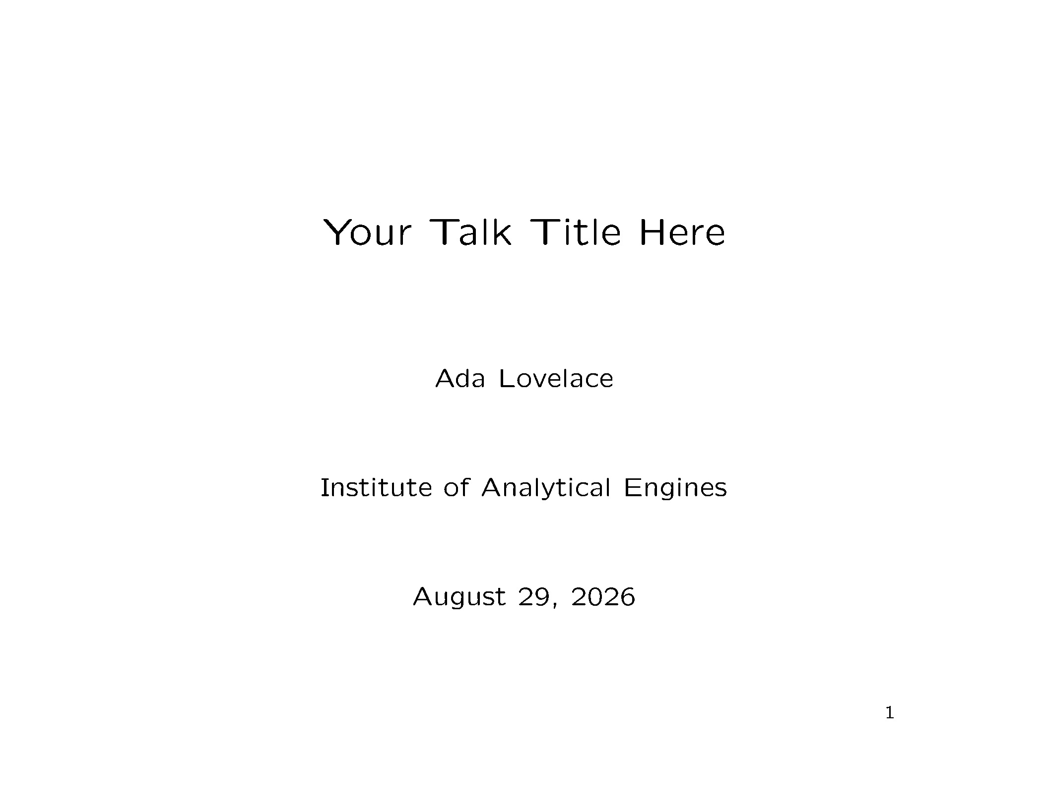 First page of the Overhead Foils Slides template