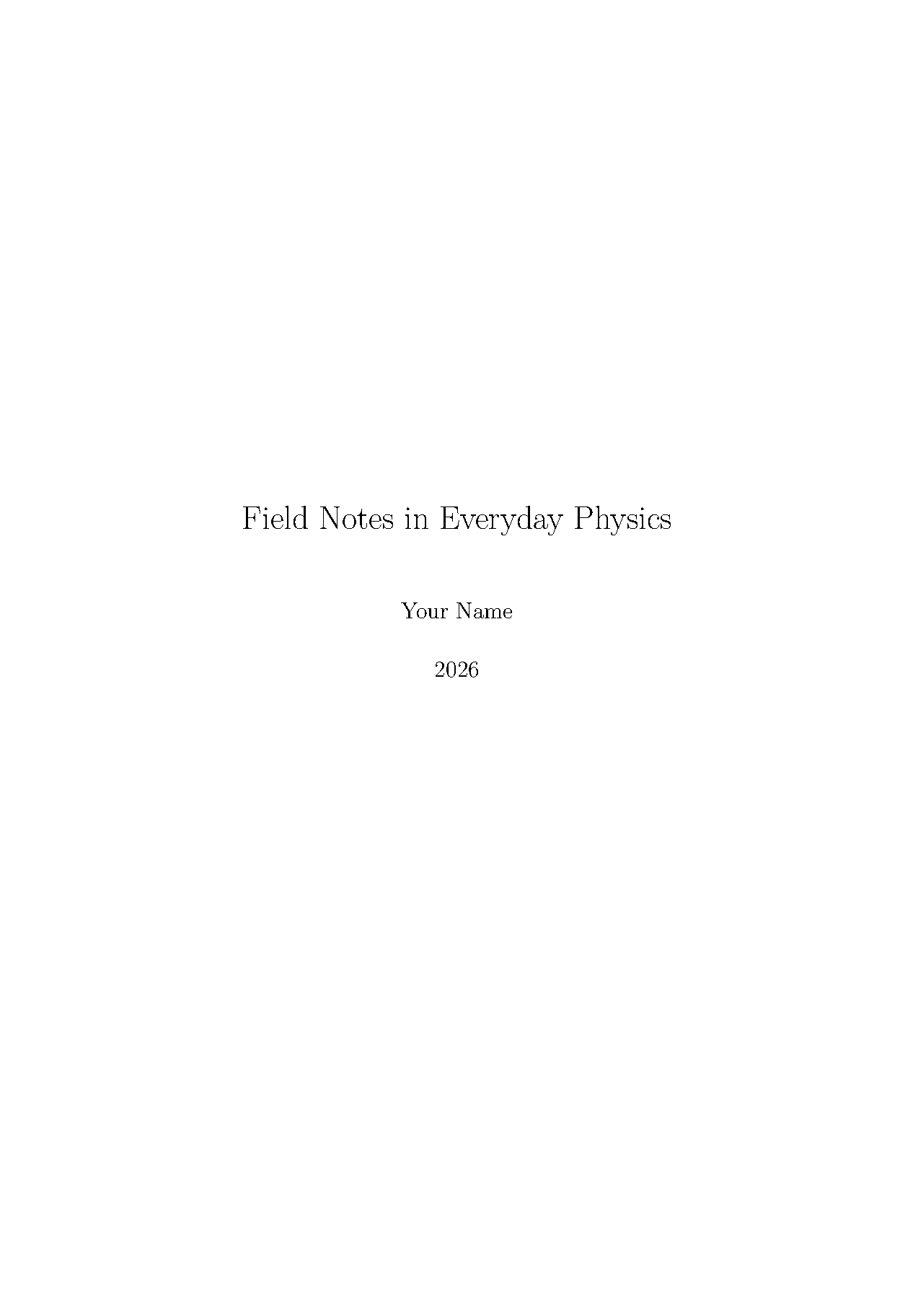 First page of Physics Book Template