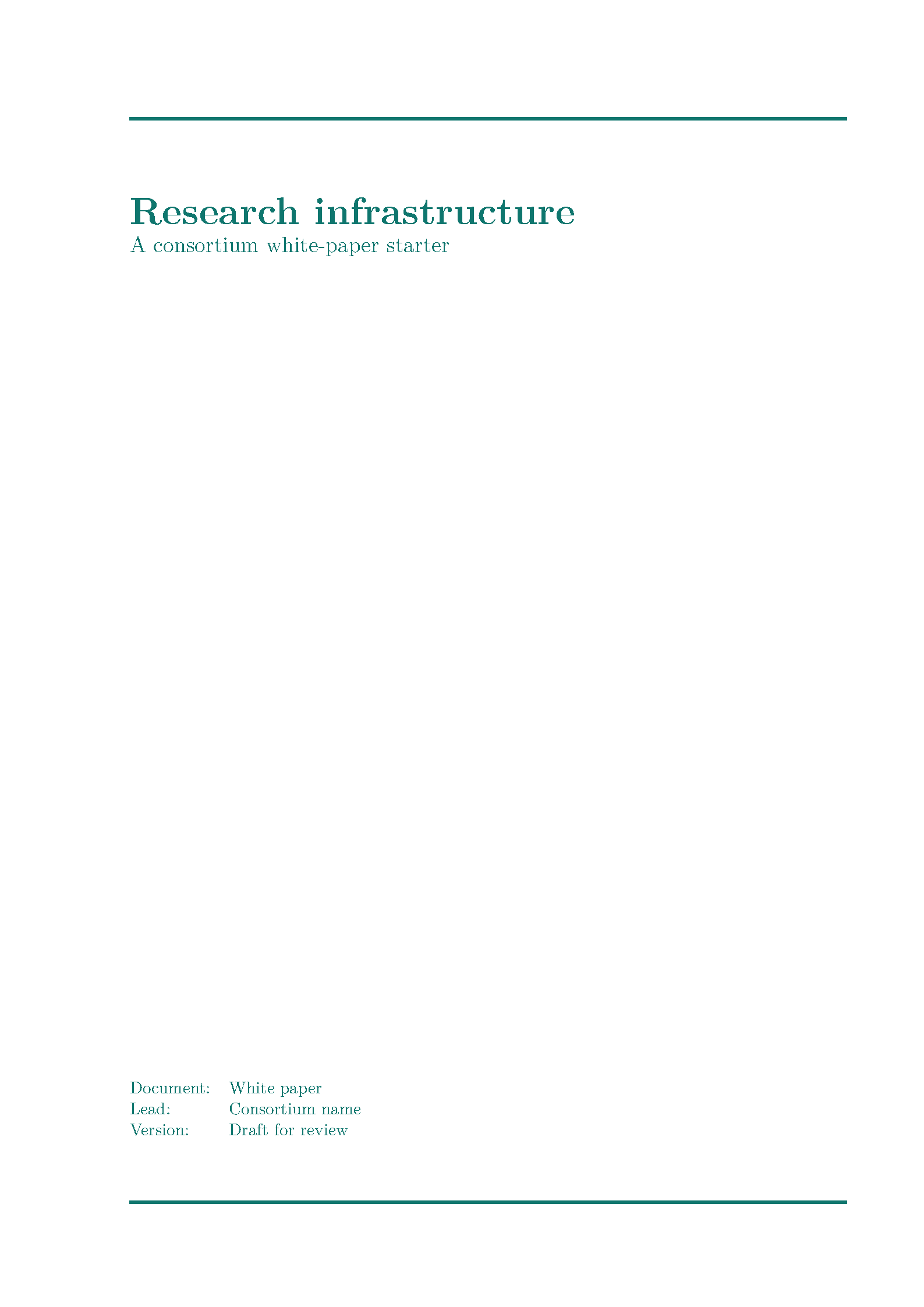 First page of PRACE Research Infrastructure White Paper