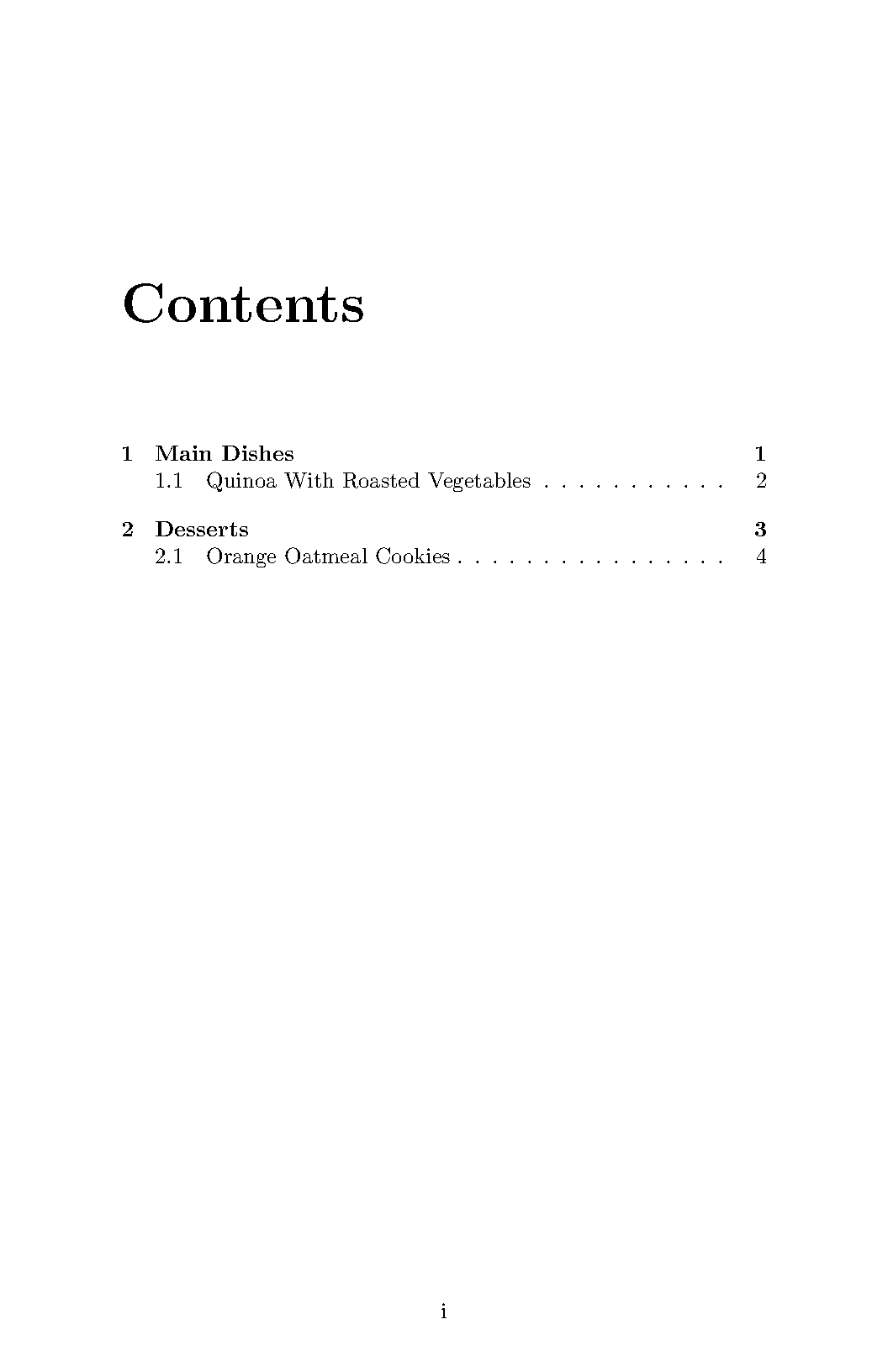 First page of Pretty Recipe Cookbook