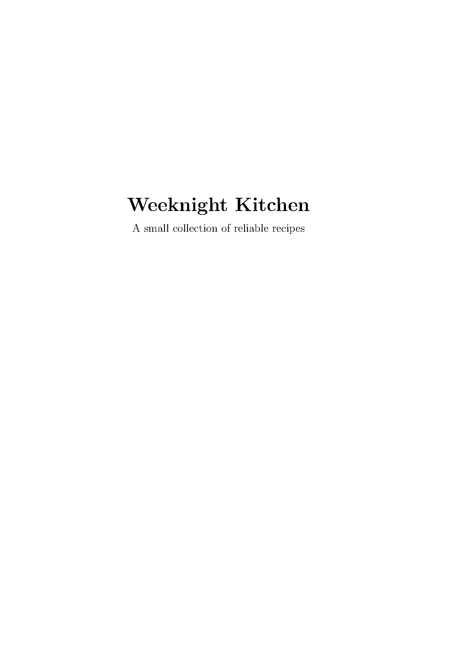 First page of Recipe Book