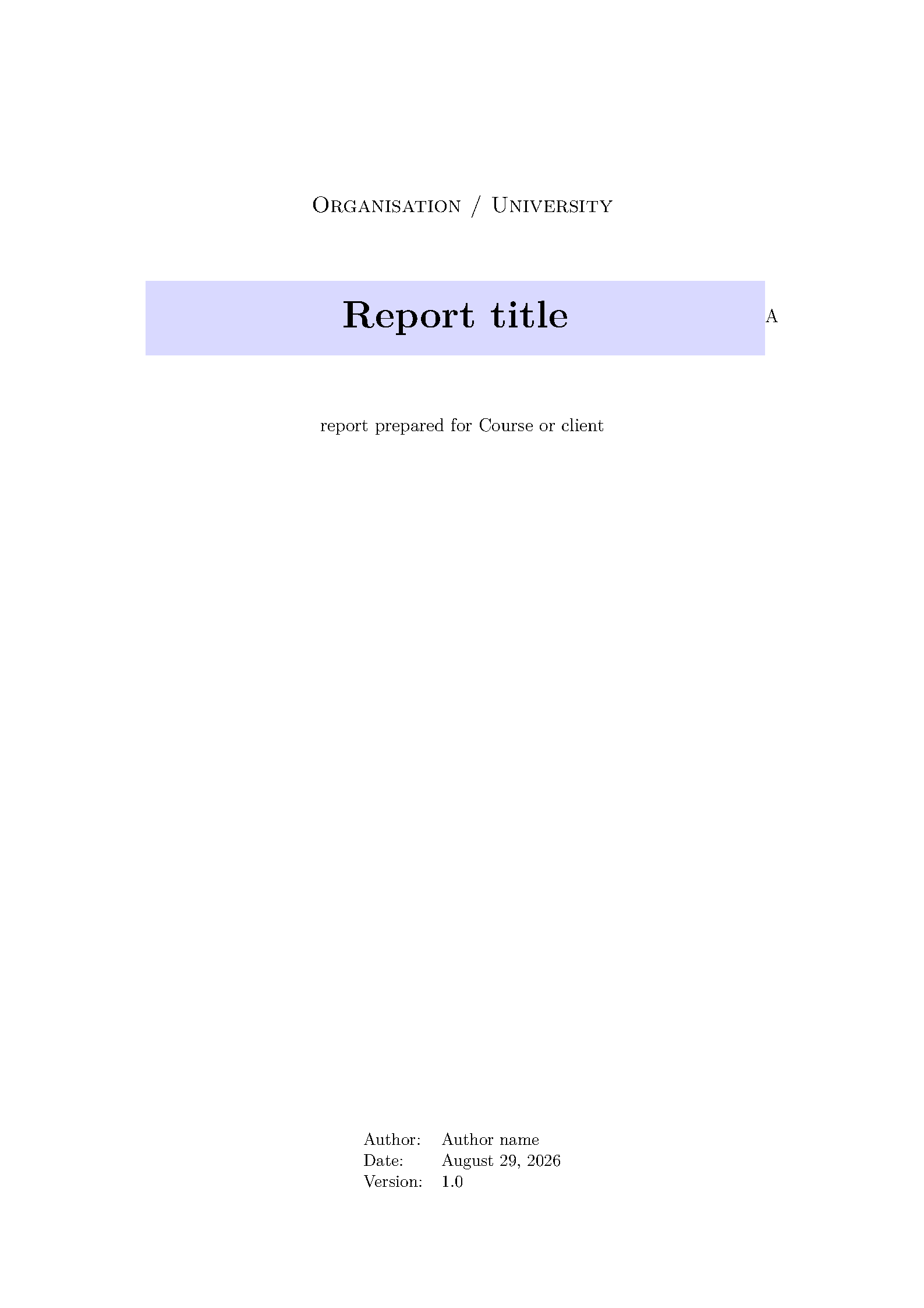First page of the Report Cover-Page Starter template