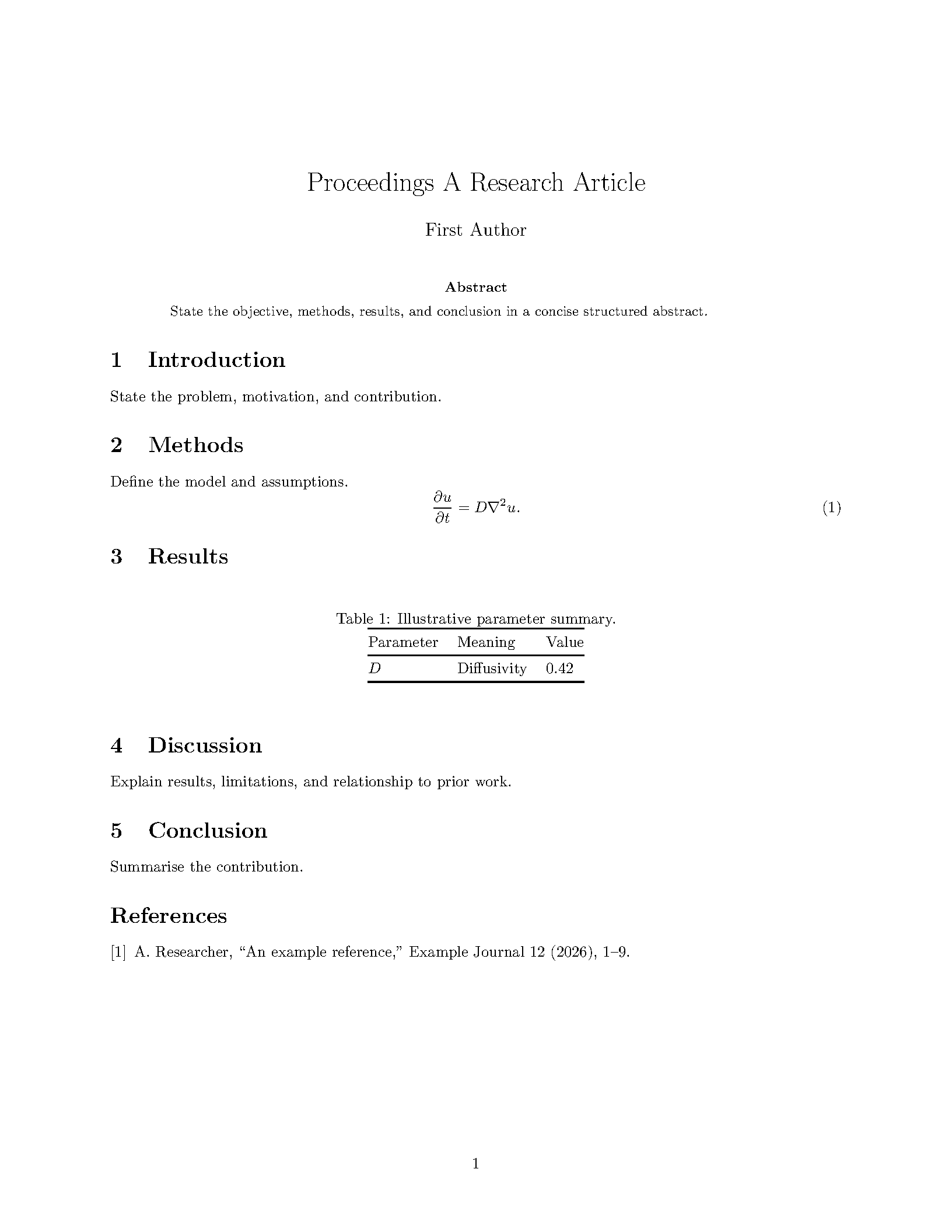 First page of Proceedings of the Royal Society A