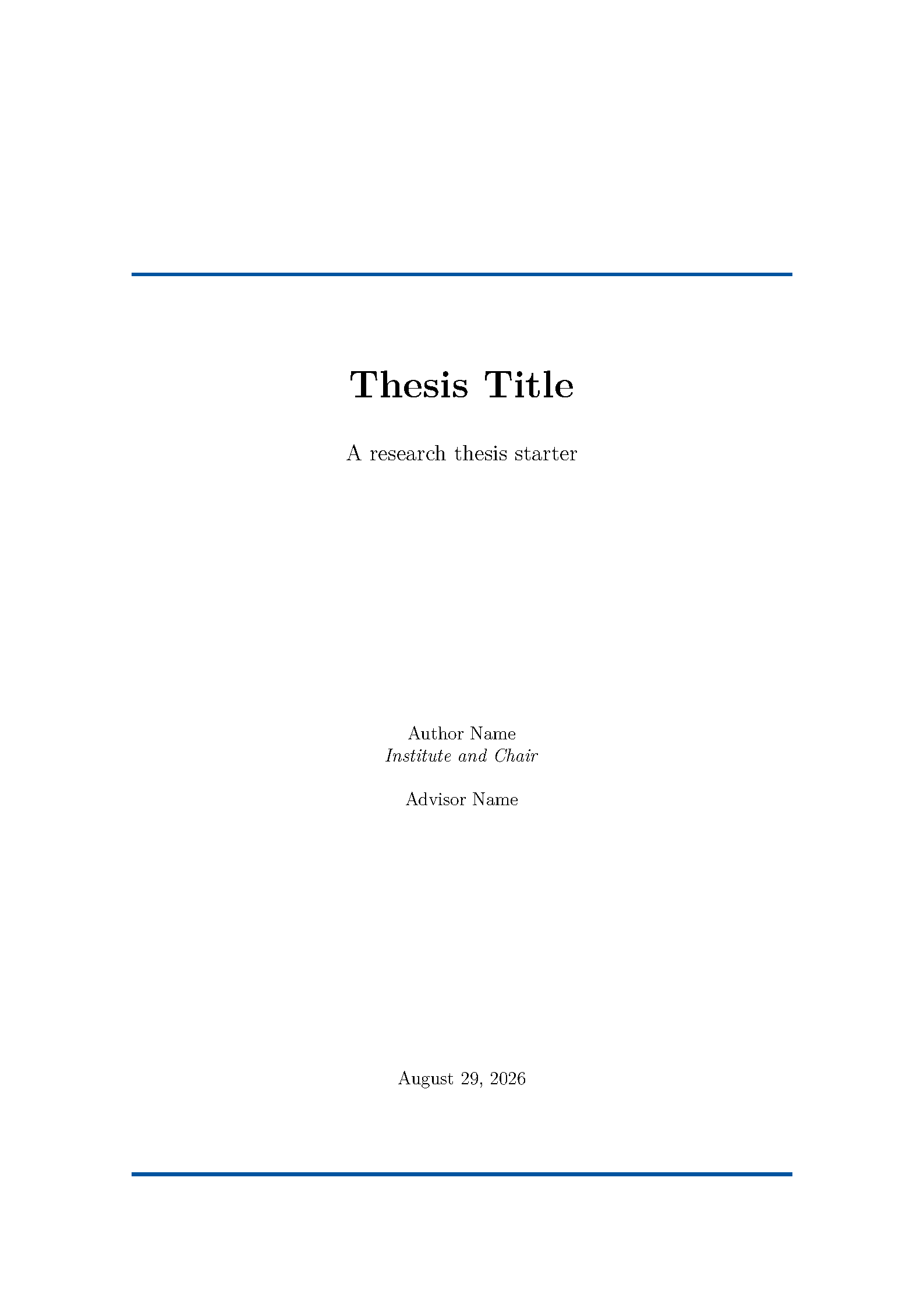 First page of RWTH i10 Thesis Templates