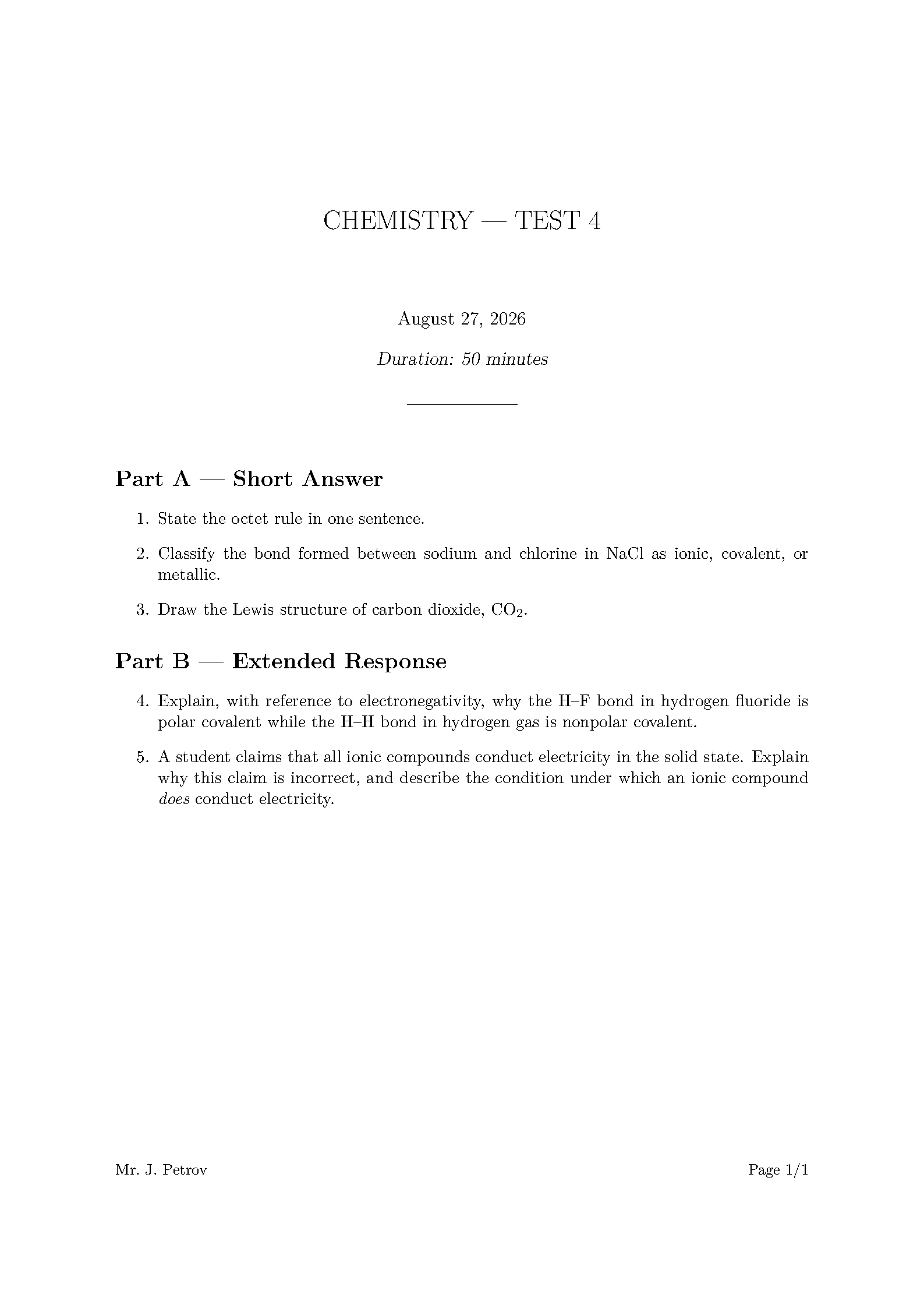 First page of the schooldocs template
