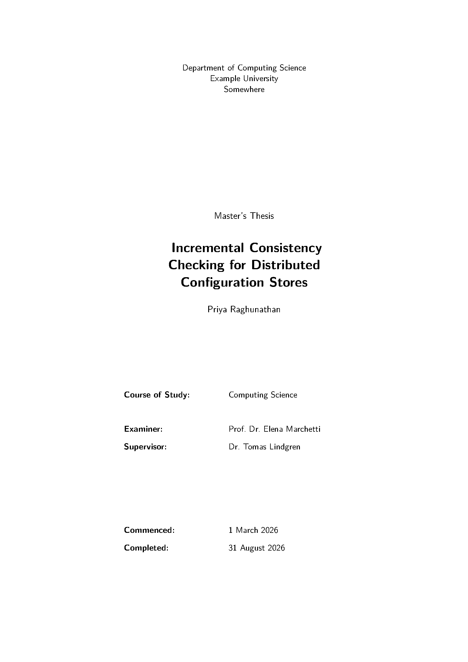 First page of the Thesis Cover Sheet and Declaration template