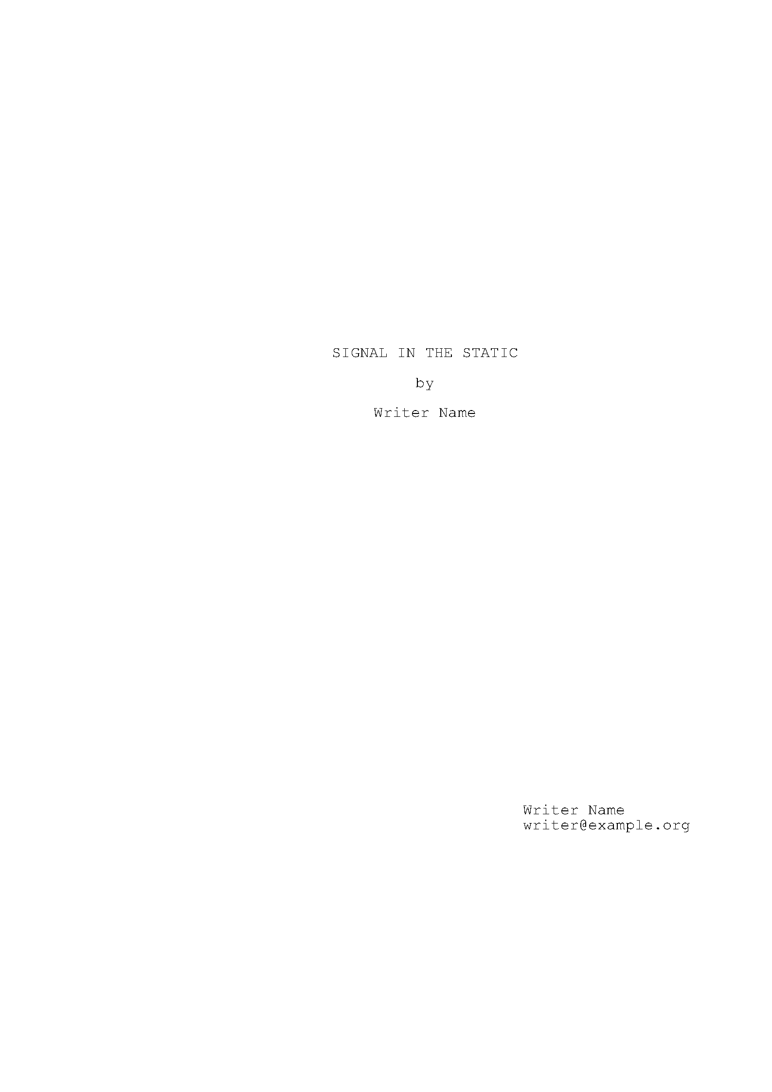 First page of Screenplay (CTAN)