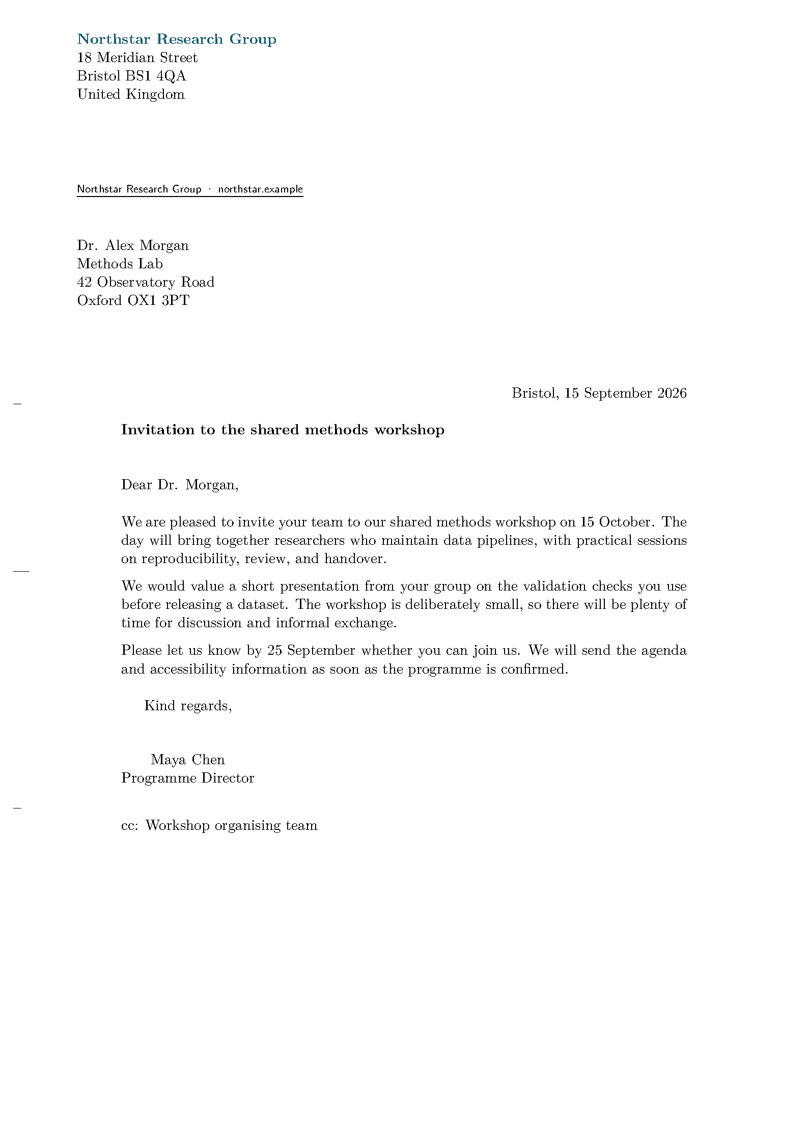 First page of the scrletter Formal Letter template