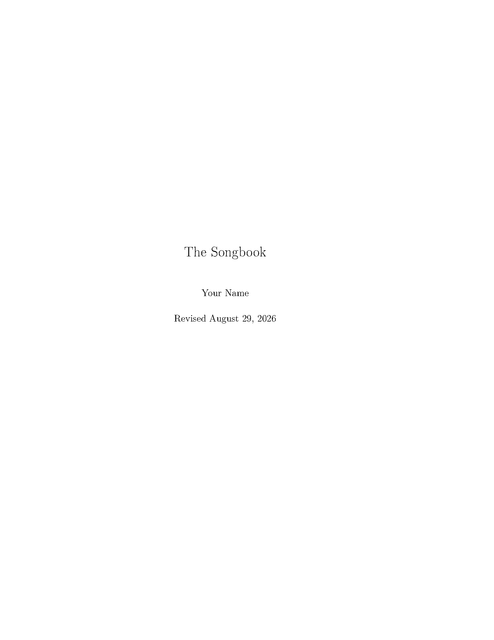 First page of Songbook