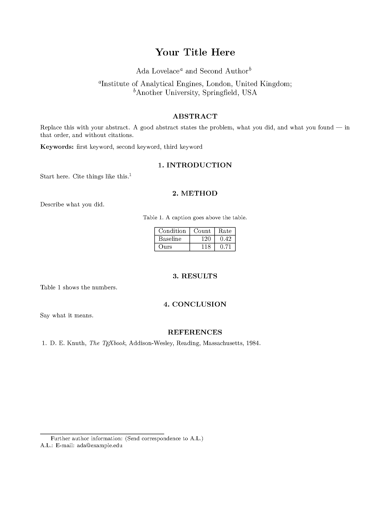 First page of SPIE Proceedings