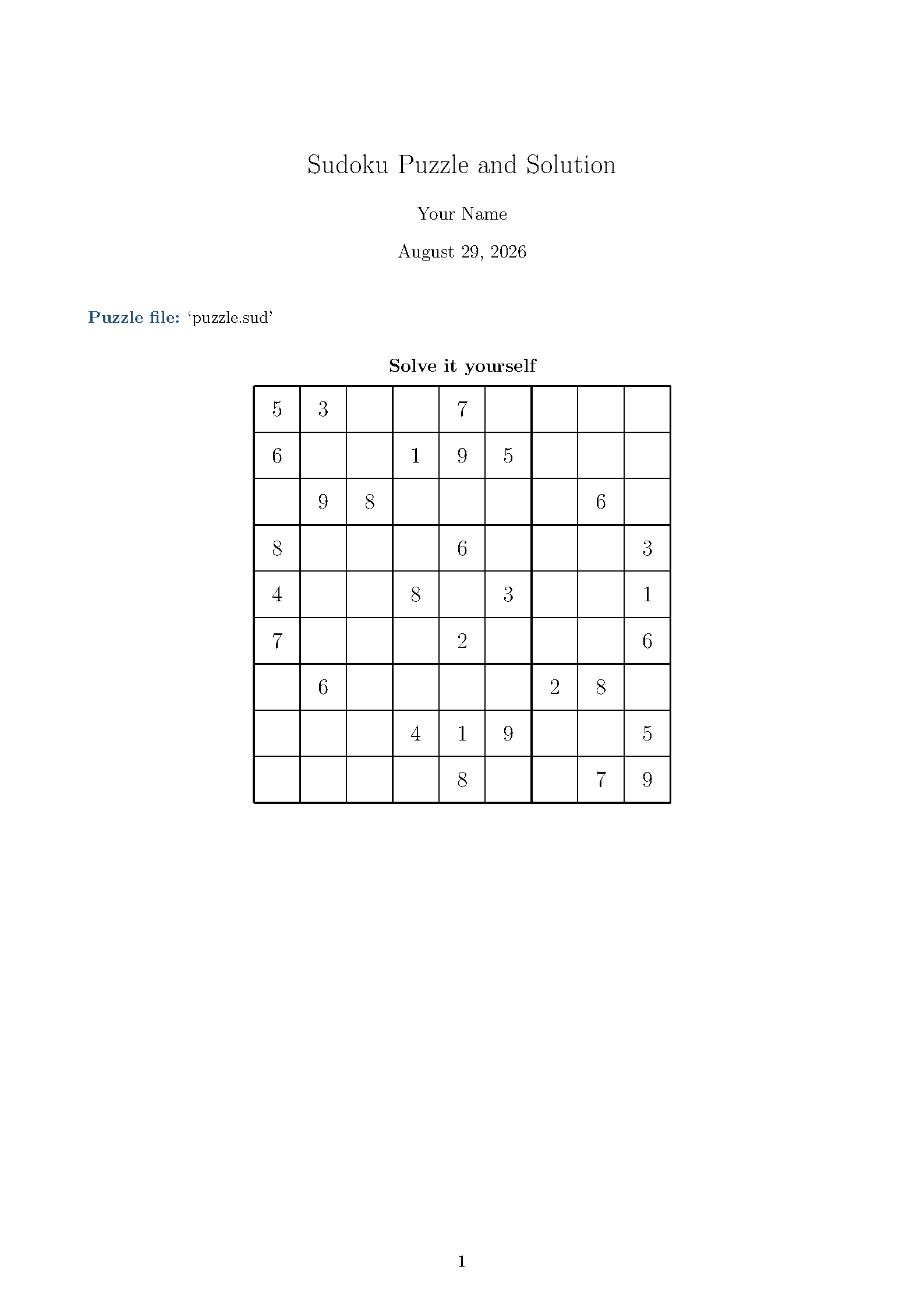 First page of Sudoku Bundle