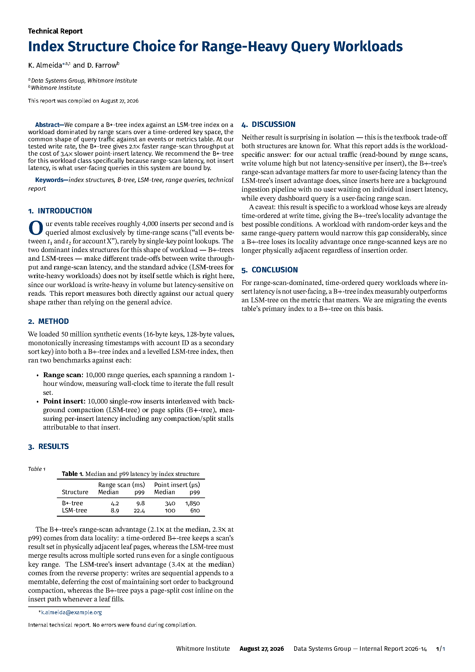 First page of Tau Technical Report