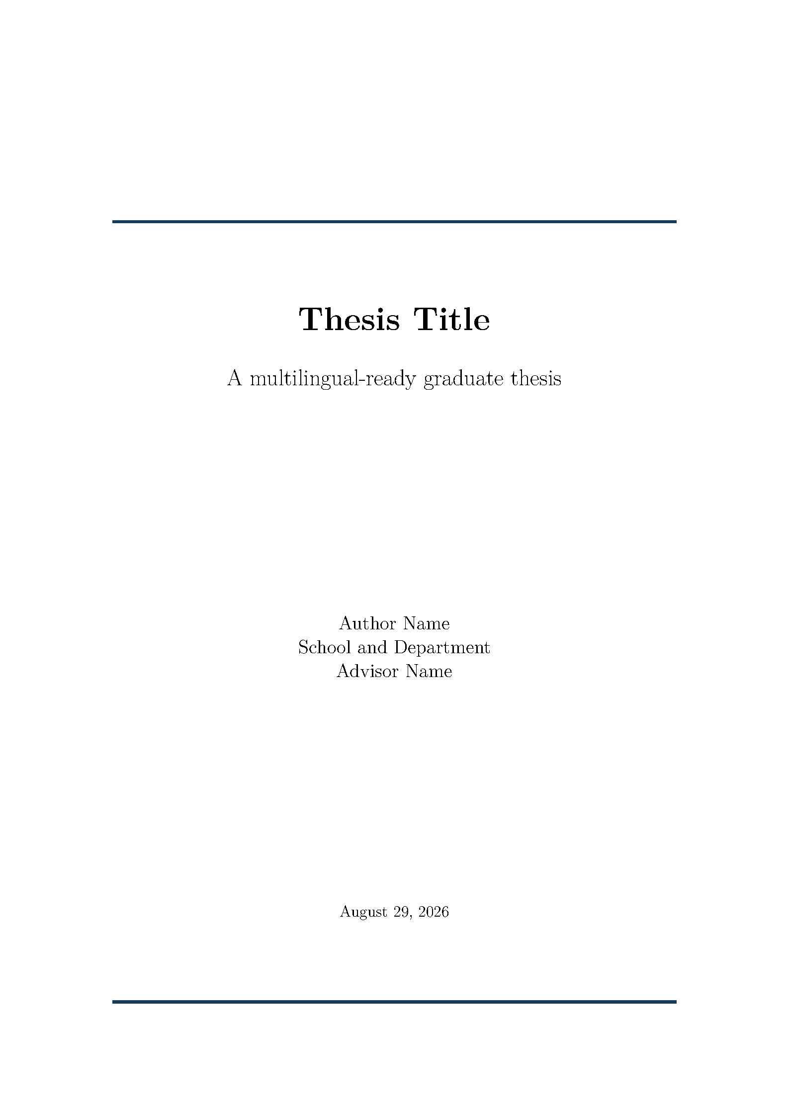 First page of Tel Aviv University Thesis