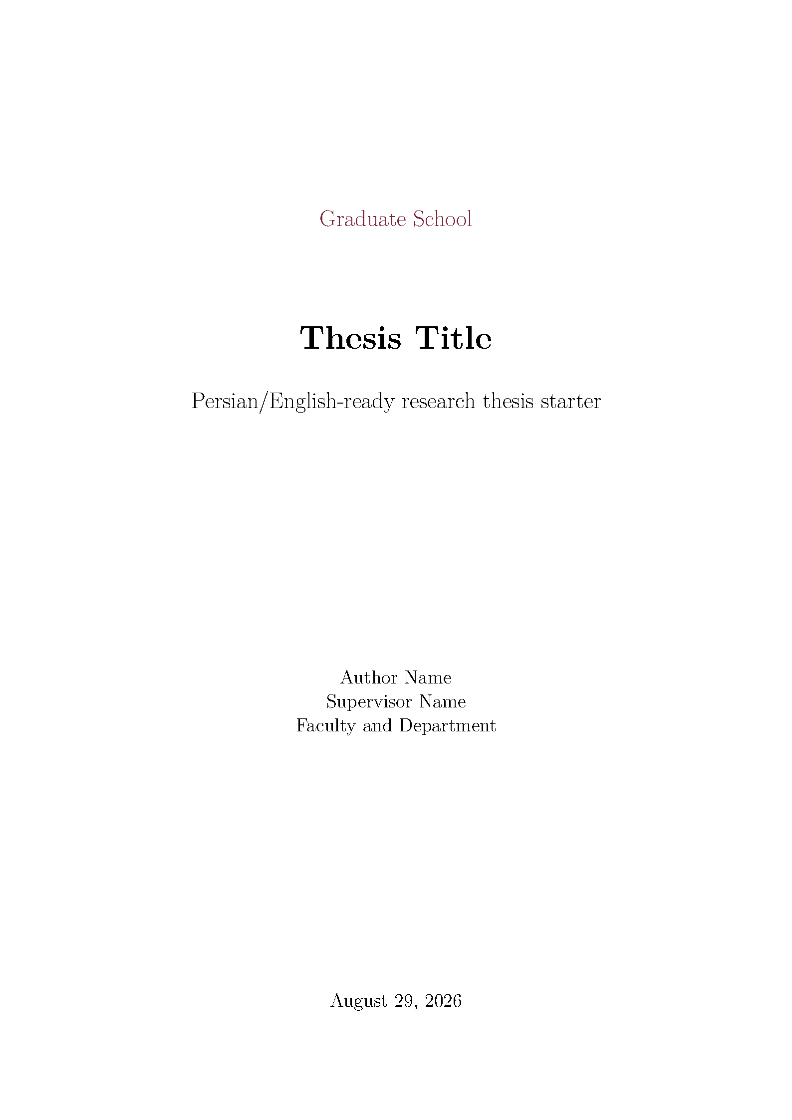 First page of Tehran Thesis