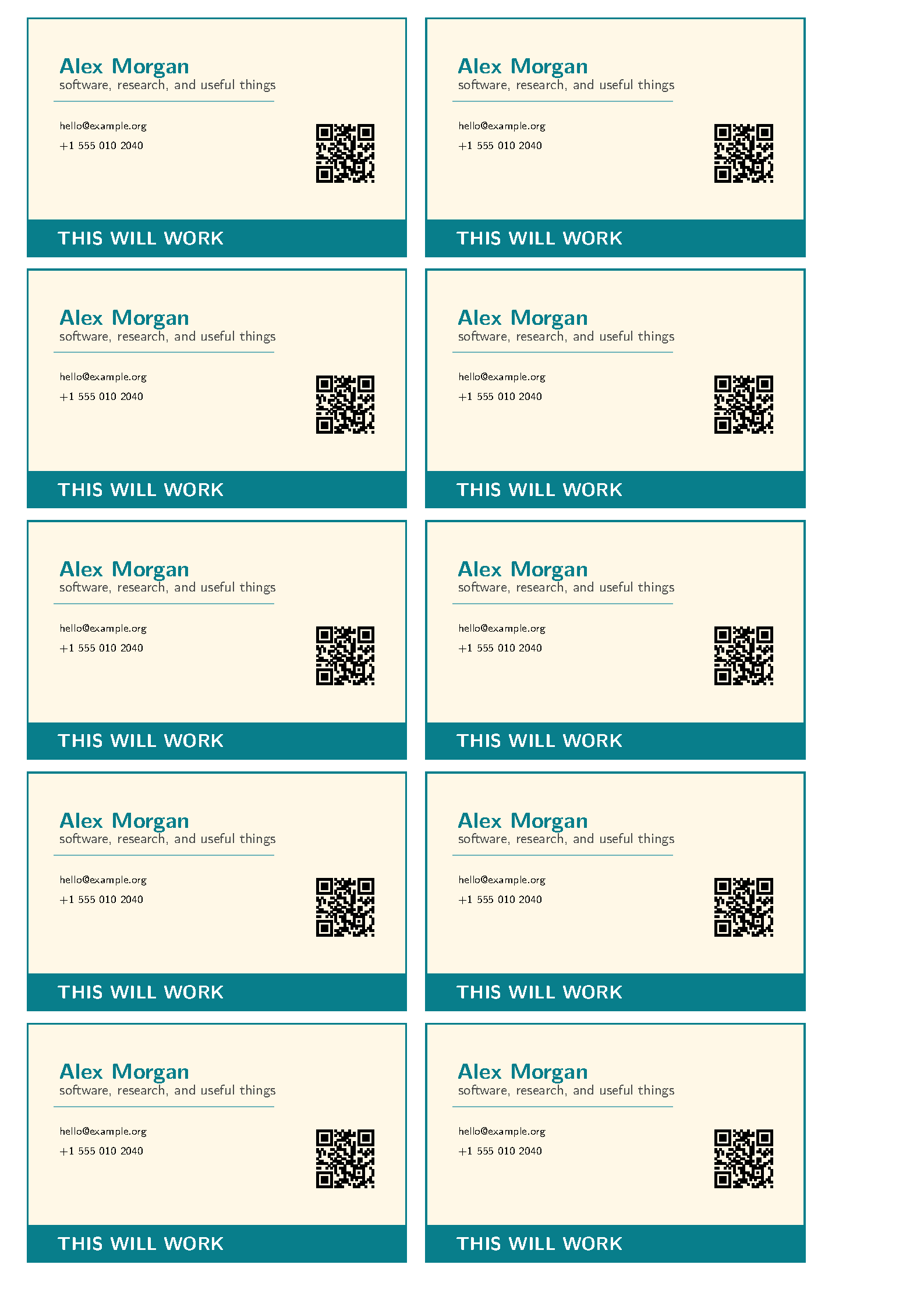 First page of the thisstillwill Business Card template