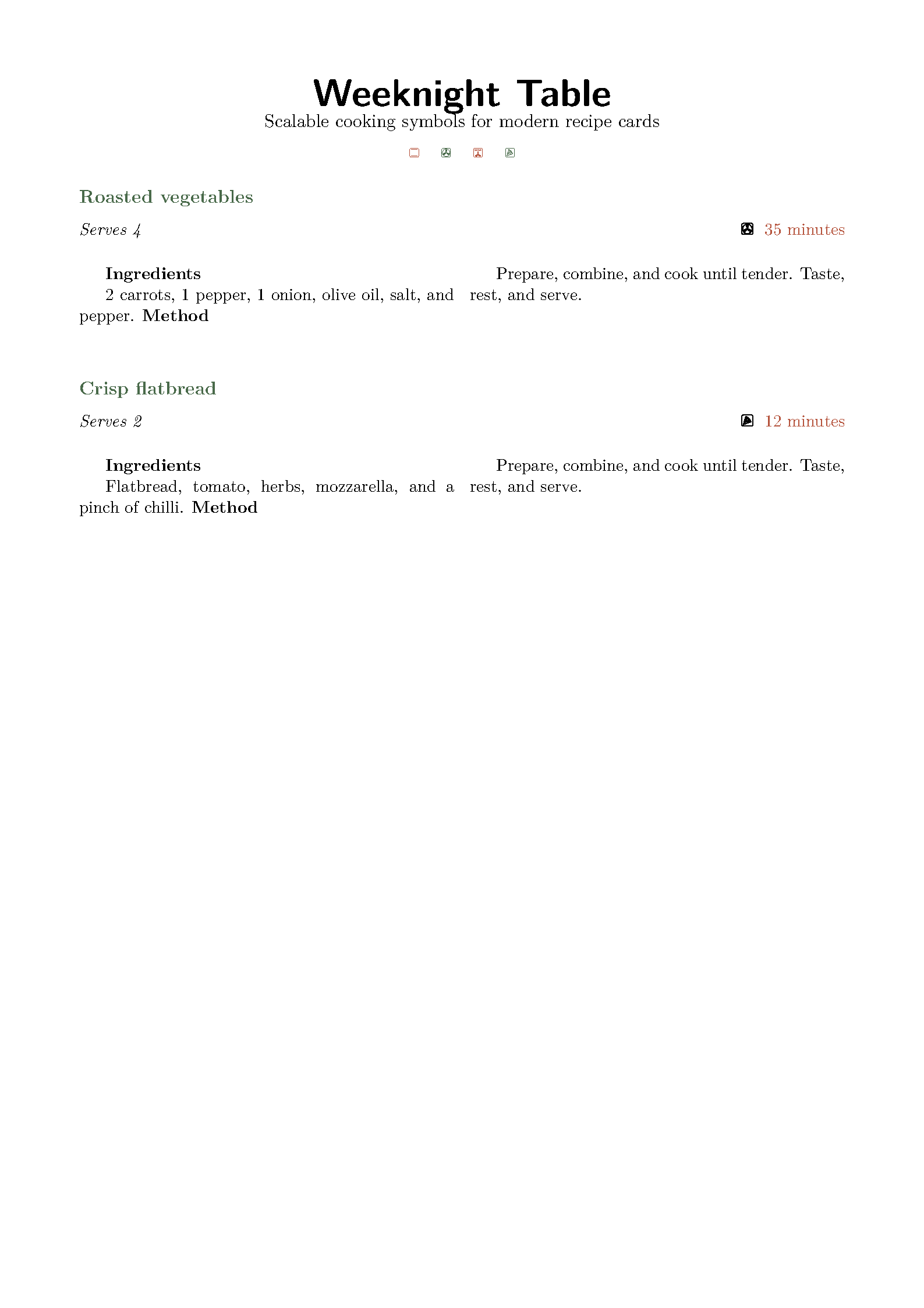 First page of TikZ Cooking Symbols Recipe