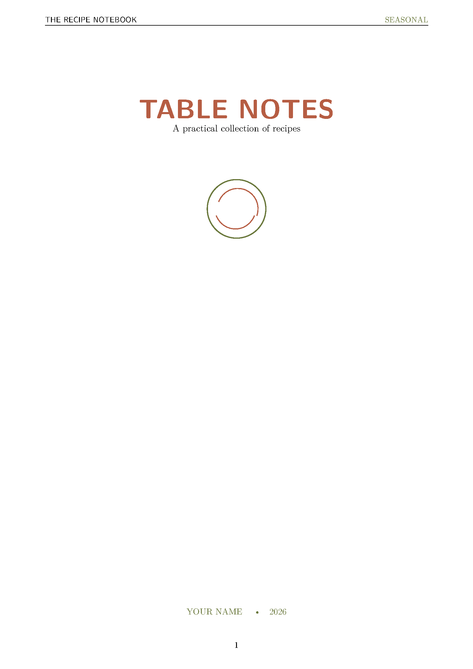 First page of Example of Typesetting a Recipe