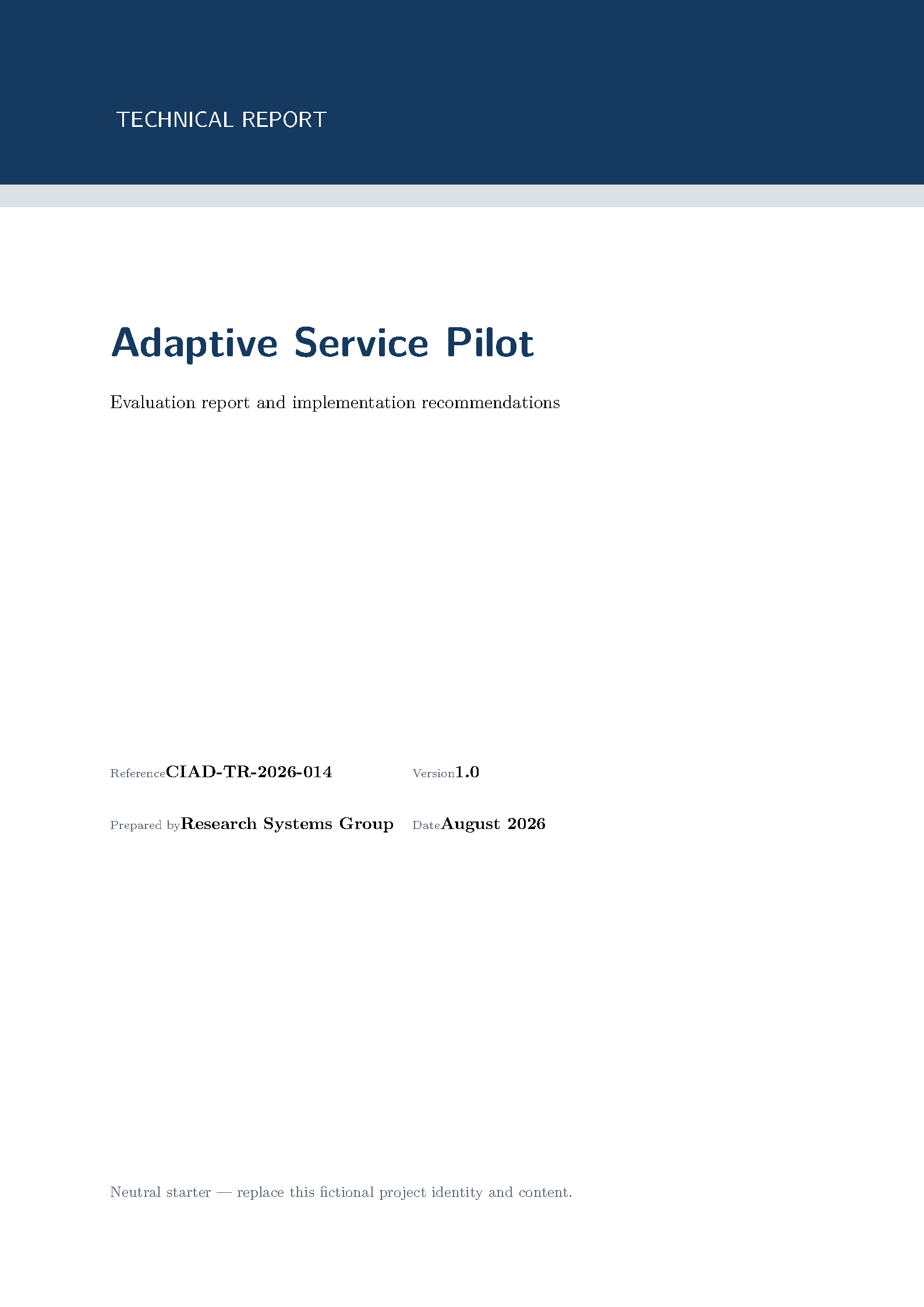 First page of UTBM CIAD Technical Report