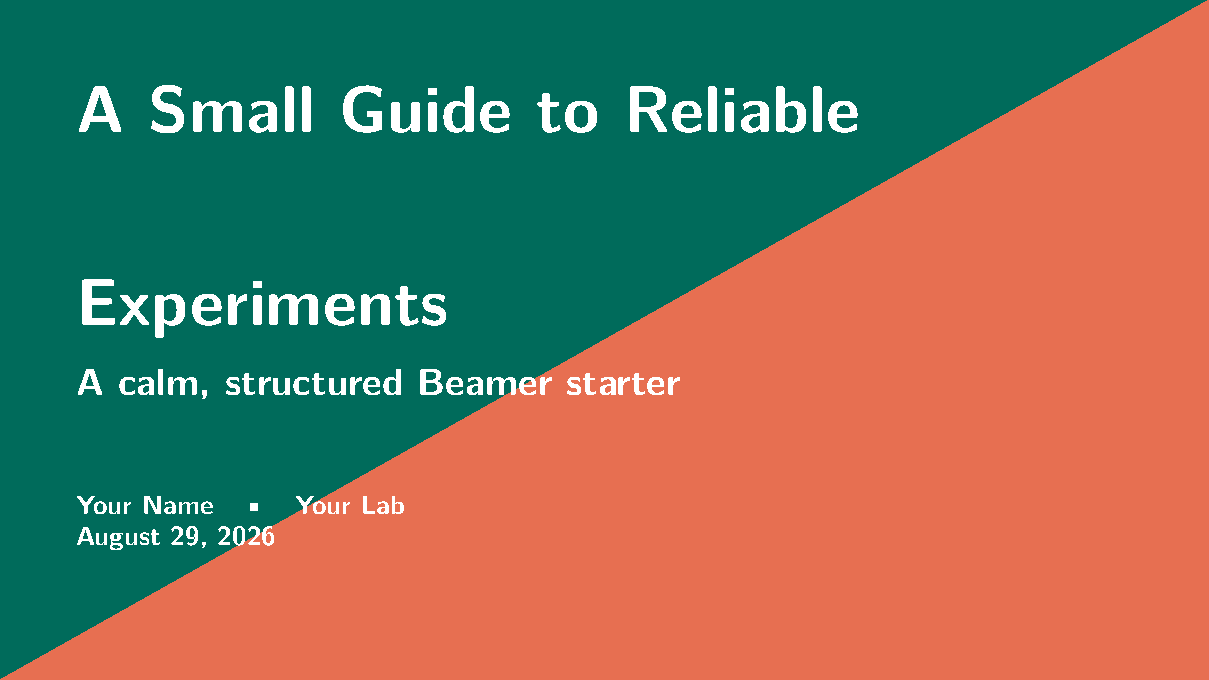 First page of the Verona Beamer Starter template