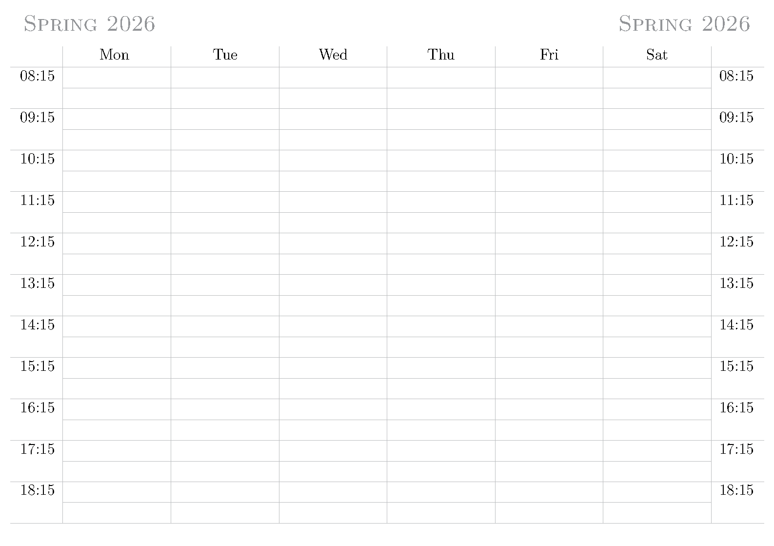 First page of the Weekly Planner Booklet template