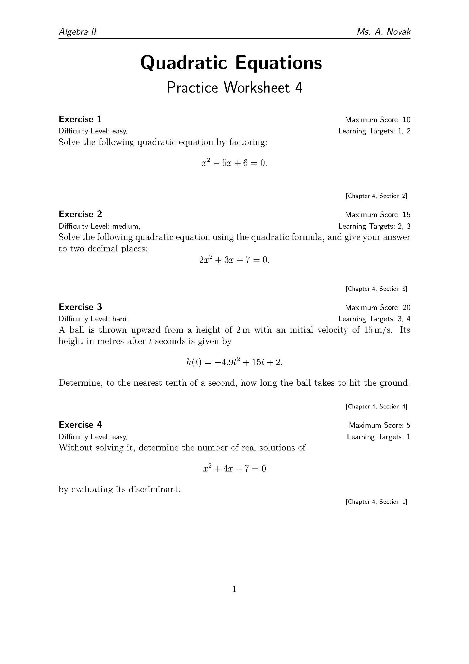 First page of the Worksheet template