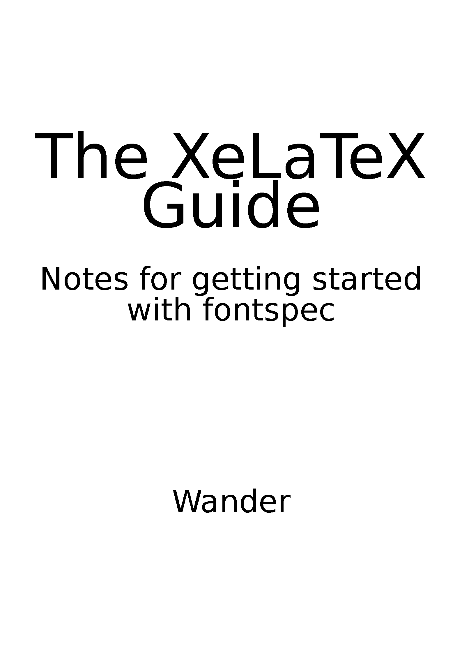 First page of the compiled XeLaTeX Guide Book template